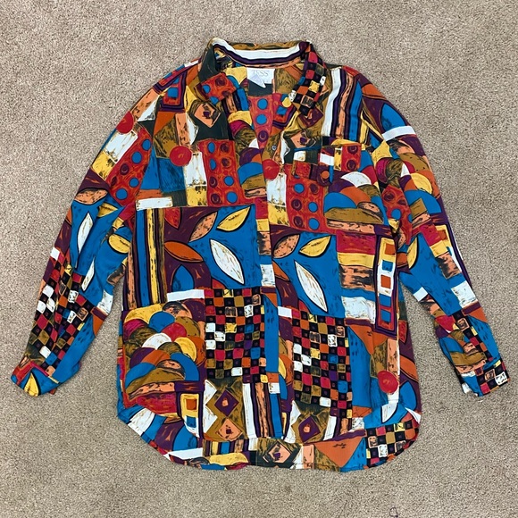 Funky Retro Patterned Blouse - Picture 2 of 5